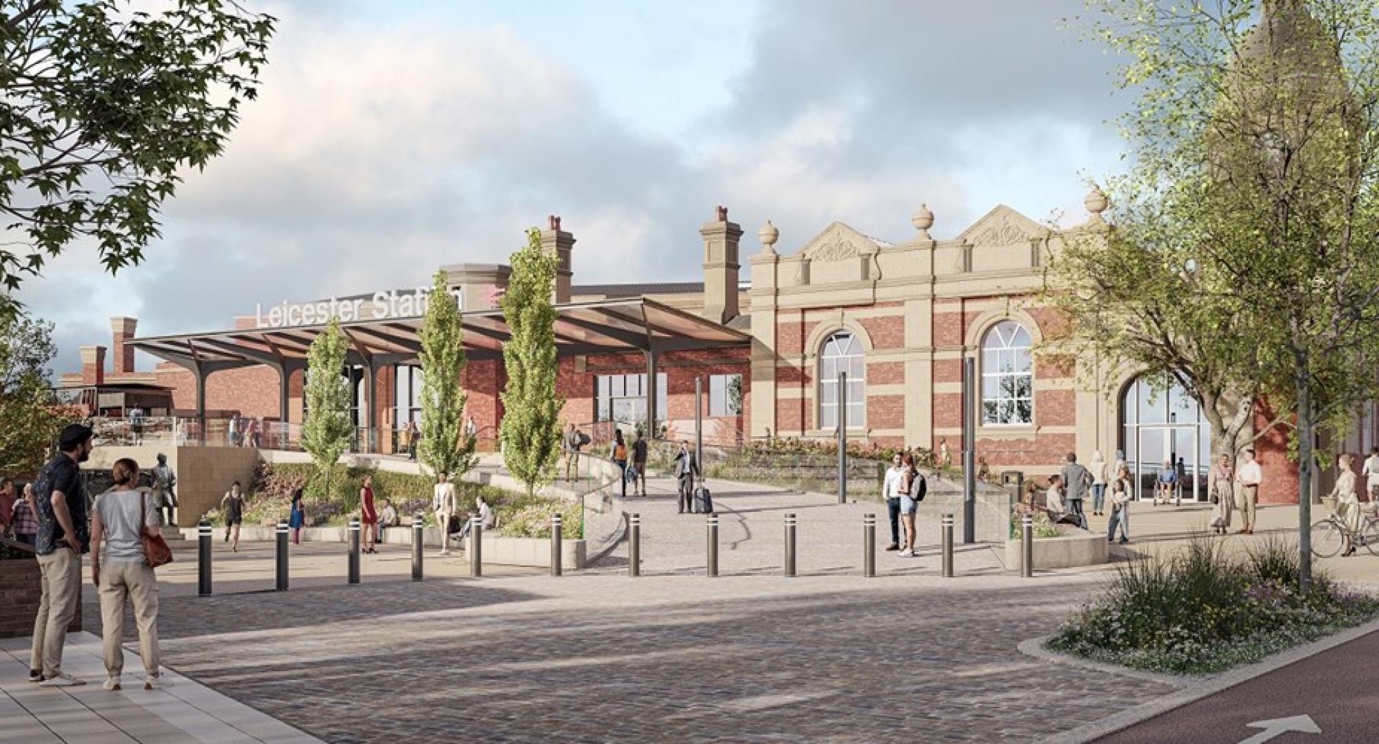 Leicester railway station rendered image